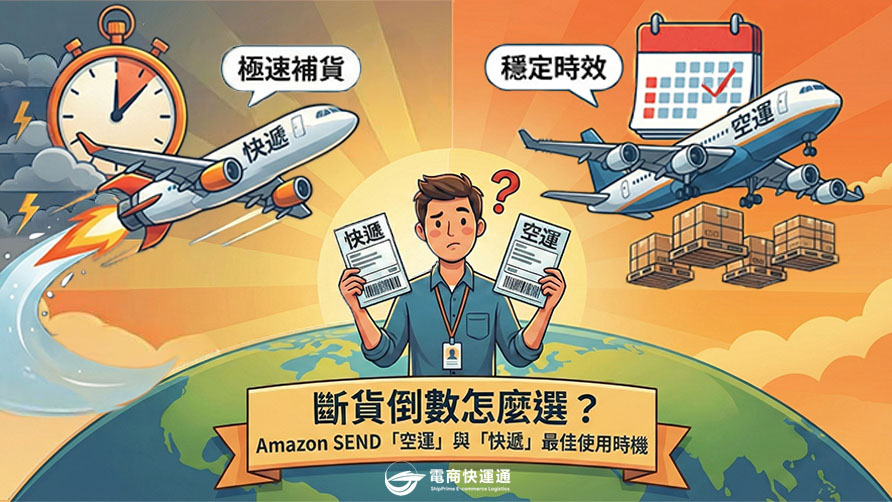 斷貨倒數怎麼選？一次看懂亞馬遜物流Amazon SEND「空運」與「快遞」的最佳使用時機