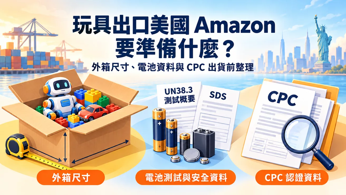 玩具出口美國Amazon要準備什麼？外箱尺寸、電池資料與CPC出貨前整理